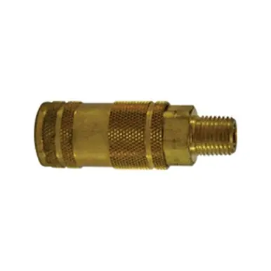 Midland Industries 28683 - Lincoln Interchange Coupler, 1/4" MIP x 1/4" MIP, Brass