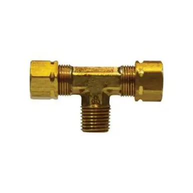 Midland Industries 26296 - Tee w/ 26005 Sleeve Nut, 3/8" Compression x 3/8" Compression x 1/4" MIP,