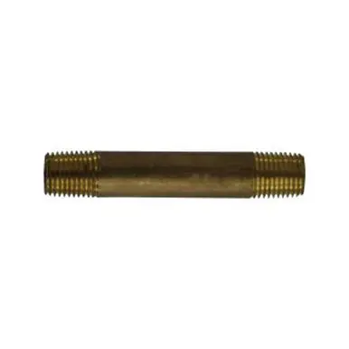 Midland Industries 40022 - Seamless Pipe Nipple, 1/4" MPT x 1/4" MPT, 2" Brass