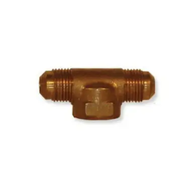Midland Industries 10472 - Tee, 1/4" Male Flared x 1/4" Male Flared x 1/4" Female Flared, Brass