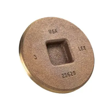 Midland Industries 970309USA - Countersunk Head Cleanout Plug, 3" Brass