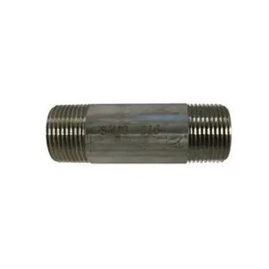 Midland Industries 48082 - Welded Pipe Nipple, 3/4" MPT x 3/4" MPT, 2" L, Stainless Steel, SCH 40