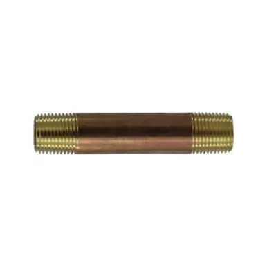 Midland Industries 40070 - Seamless Pipe Nipple, 1/2" MPT x 1/2" MPT, 6" Brass