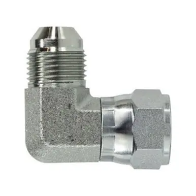 Midland Industries 6500-06-04 - 90° Swivel Nut Elbow, 3/8" Male 37° JIC Flared x 1/4", Steel