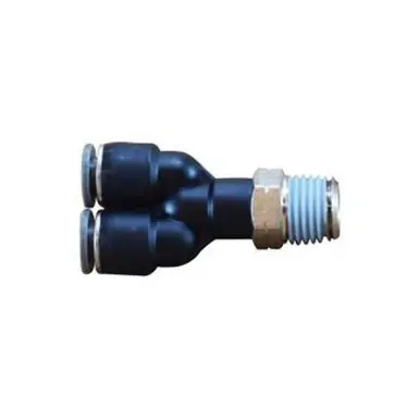 Midland Industries 20557C - Swivel Wye Adapter, 1/4" Push" Tube x 1/4" NPT(M)F x 1/4" Push" Tube,