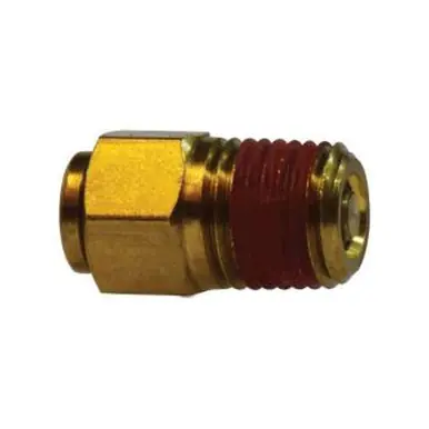 Midland Industries 20134 - Quick Disconnect, 1/4" Push" Tube x 1/4" MIP, Brass