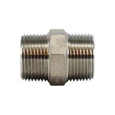 Midland Industries 63720 - Hex Nipple, 1/8" MPT x 1/8" MPT, Stainless Steel