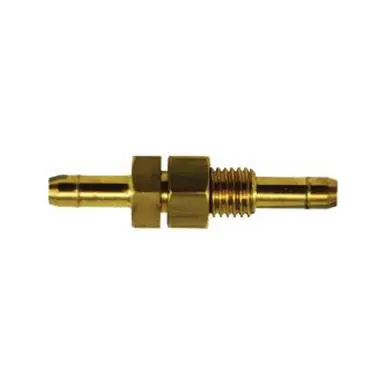Midland Industries 21082 - Single Bulkhead Union, 1/4" Barbed x 1/4" Barbed, Brass