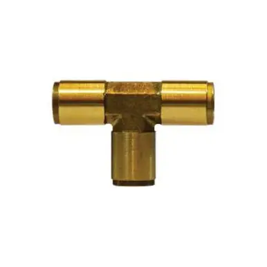 Midland Industries 20028 - Union Tee, 1/4" Push-In x 1/4" Push-In x 1/4" Push-In, Brass