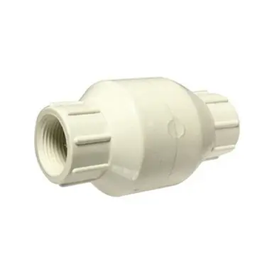Midland Industries 940332 - Spring Loaded Inline Check Valve, 3/4" Nominal, FIP x FIP, PVC Body,