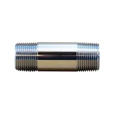 Midland Industries 41101 - Pipe Nipple, 1" MPT x 1" MPT, 2" Brass, Chrome-Plated