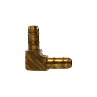 Midland Industries 32170 - 90° Double Barb Elbow, 1/4" Barbed x 1/4" Barbed, Brass