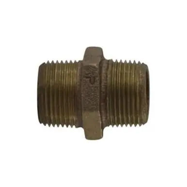 Midland Industries 44727 - Hex Nipple, 1-1/2" MPT x 1-1/2" MPT, 2-1/4", Bronze