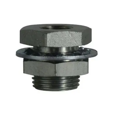 Midland Industries 28307 - Bulkhead Coupling, 1/4" FIP x 1/4" FIP, Brass/Steel