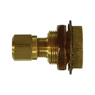 Midland Industries 28322 - Bulkhead Connector, 3/8" NPT(F)F x 3/8" NPT(M)F, Brass