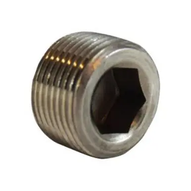 Midland Industries 63762 - Barstock Hex Socket Countersunk Plug, 3/8" MPT, Stainless Steel, 150 lb