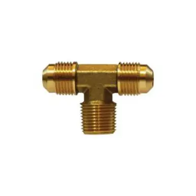 Midland Industries 10208 - Branch Tee, 5/16" Male Flare x 5/16" Male Flare x 1/4" Male NPTF, Brass