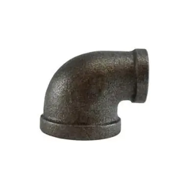 Midland Industries 65126 - 90° Reducing Elbow, 3/4" FPT x 3/8" FPT, Iron, Black, 150 lb