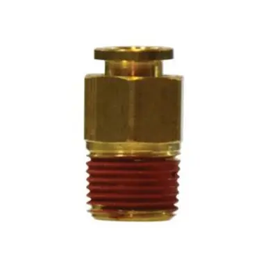Midland Industries 20056 - Straight Connector, 1/4" Tube OD x 3/8" Male NPTF, Brass