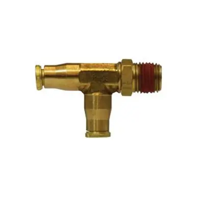 Midland Industries 20162 - Swivel Run Tee, 1/4" Tube OD x 1/8" Male NPTF x 1/4" Tube OD, Brass