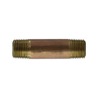 Midland Industries 42076 - Nipple, 1/2" MPT x 1/2" MPT, 12" Brass