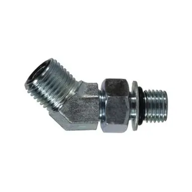 Midland Industries FS68021010 - 45° Elbow, 1" Male ORFS x 7/8" Male ORB, Steel