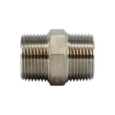 Midland Industries 62721 - Hex Nipple, 1/4" MPT x 1/4" MPT, Stainless Steel