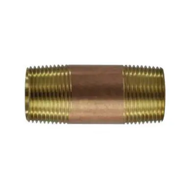 Midland Industries 40111 - Seamless Pipe Nipple, 1" MPT x 1" MPT, 8" Brass