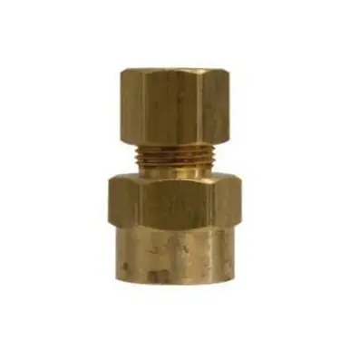 Midland Industries 26145 - Adapter w/ 26003 Sleeve Nut, 1/4" Compression x 1/8" NPT(F)F, Brass