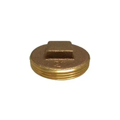Midland Industries 970299 - Raised Square Head Cleanout Plug, 1-1/4" MIP, Brass