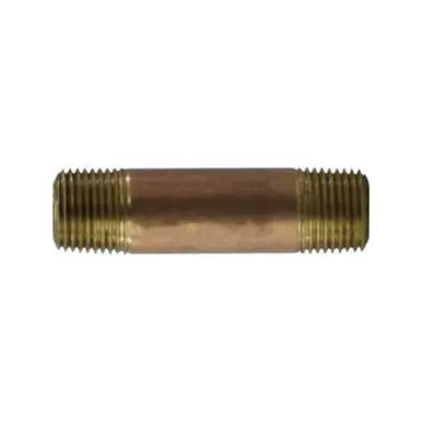 Midland Industries 42072 - Nipple, 1/2" MPT x 1/2" MPT, 8" Brass