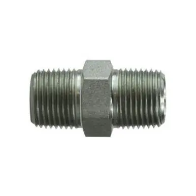 Midland Industries 54042416 - Reducing Hex Pipe Nipple, 1-1/2" MPT x 1" MPT, Steel