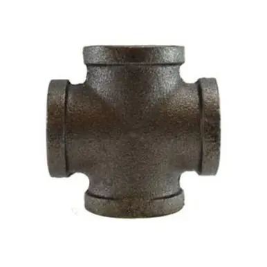 Midland Industries 65397 - Cross, 1-1/2" FPT x 1-1/2" FPT x 1-1/2" FPT x 1-1/2" FPT, Iron, Black