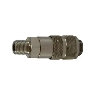 Midland Industries 28605 - Quick Disconnect Mini Type Coupler, 1-1/8" MIP x 1-1/8" MIP, Brass,