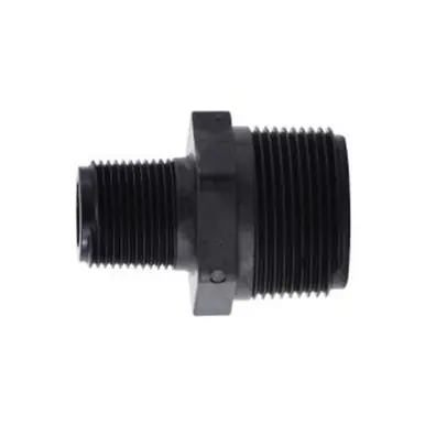 Midland Industries 28632P - Reducing Hex Nipple, 1-1/2" MPT x 1-1/4" MPT, Polypropylene, Black