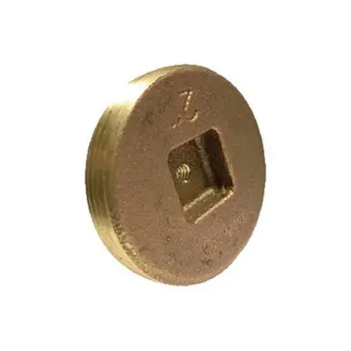 Midland Industries 970706 - Tapped Countersunk Cleanout Plug w/ 1/4-20 Tap, 5" MPT, Brass