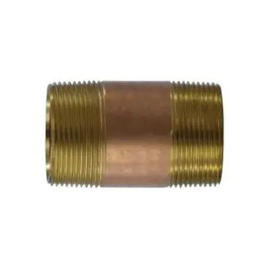 Midland Industries 40149 - Seamless Pipe Nipple, 1-1/2" MPT x 1-1/2" MPT, 6" Brass