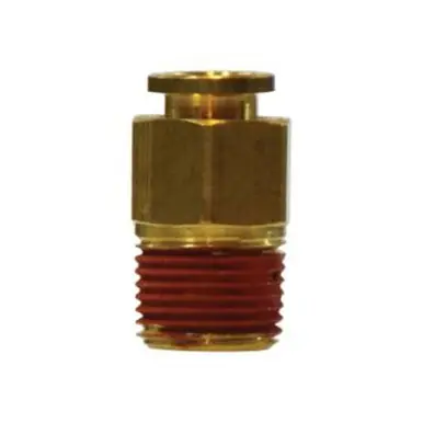 Midland Industries 20049 - Straight Connector w/ Gasket, 5/32" Push-In x 10 MPT, Brass