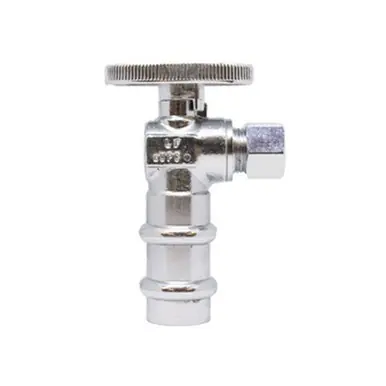 Midland Industries 746470 - Press Fit 90° Angle Supply Stop, 1/2 x 3/8" Nominal, Press x Compression