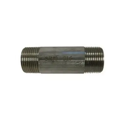 Midland Industries 48089 - Welded Pipe Nipple, 3/4" MPT x 3/4" MPT, 5-1/2" L, Stainless Steel, SCH