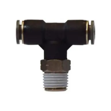 Midland Industries 20158C - Swivel Branch Tee, 3/8" Tube OD x 1/2" Male NPTF x 3/8" Tube OD,