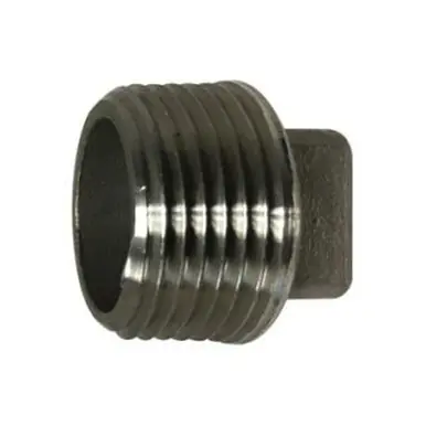 Midland Industries 62672 - Cored Square Head Plug, 3/8" MPT, Stainless Steel, 150 lb