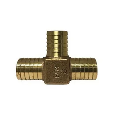 Midland Industries 973966LF - Insert Tee, 1" Hose Barbed x 1" Hose Barbed x 1" Hose Barbed, Bronze