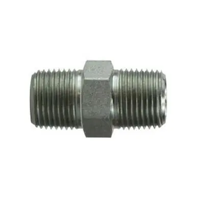 Midland Industries 540442 - Hex Nipple, 1/4" MPT x 1/8" MPT, Steel