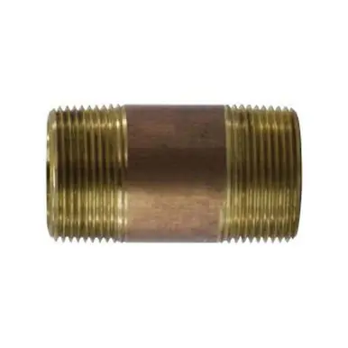 Midland Industries 42131 - Nipple, 1-1/4" MPT x 1-1/4" MPT, 8" Brass