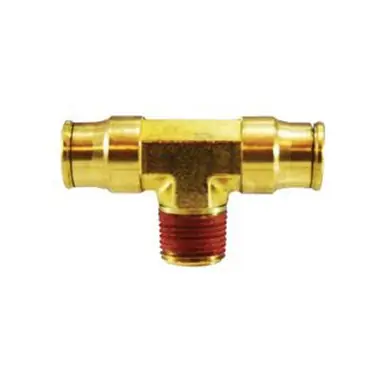 Midland Industries 20118 - Fixed Branch Tee, 3/8" Tube OD x 1/4" Male NPTF x 3/8" Tube OD, Brass