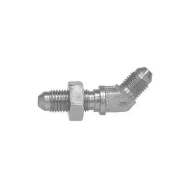 Midland Industries 270224 - 45° Bulkhead Elbow, 1-7/8" 37° JIC Flared x 1-7/8" 37° JIC Flared, Steel
