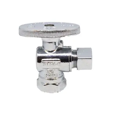 Midland Industries 746436 - 90° Angle Supply Stop, 3/8 x 3/8" Nominal, FIP x Compression, Brass Body