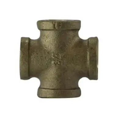 Midland Industries 44395LF - Pipe Cross, 1" FPT x 1" FPT x 1" FPT x 1" FPT, Bronze