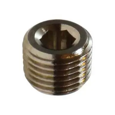 Midland Industries 28841 - Countersunk Hex Plug, 1/4" BSPT, Brass, Nickel-Plated